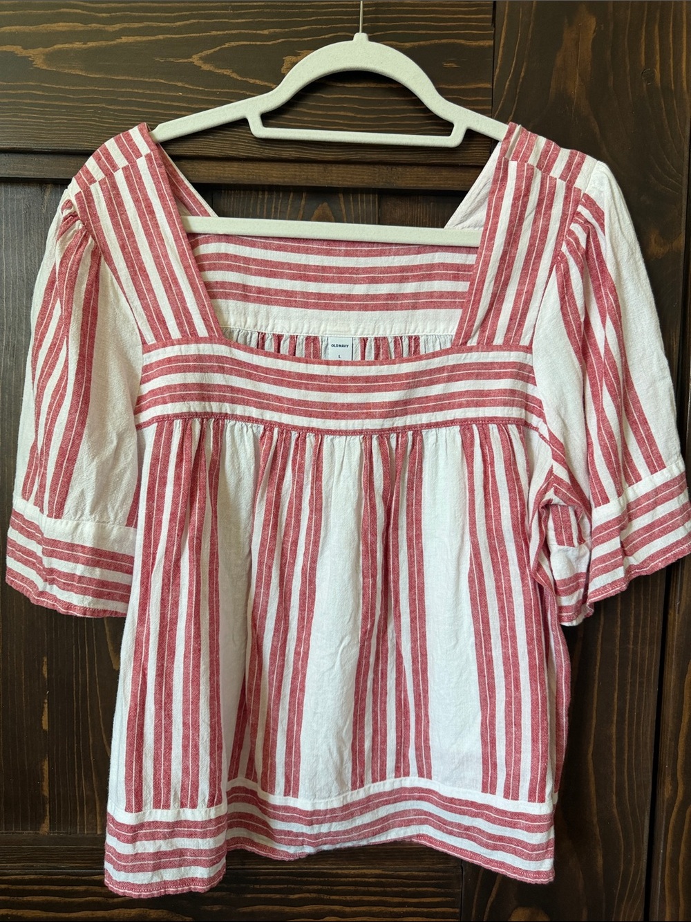 Old Navy Square-Neck Top - Red & White